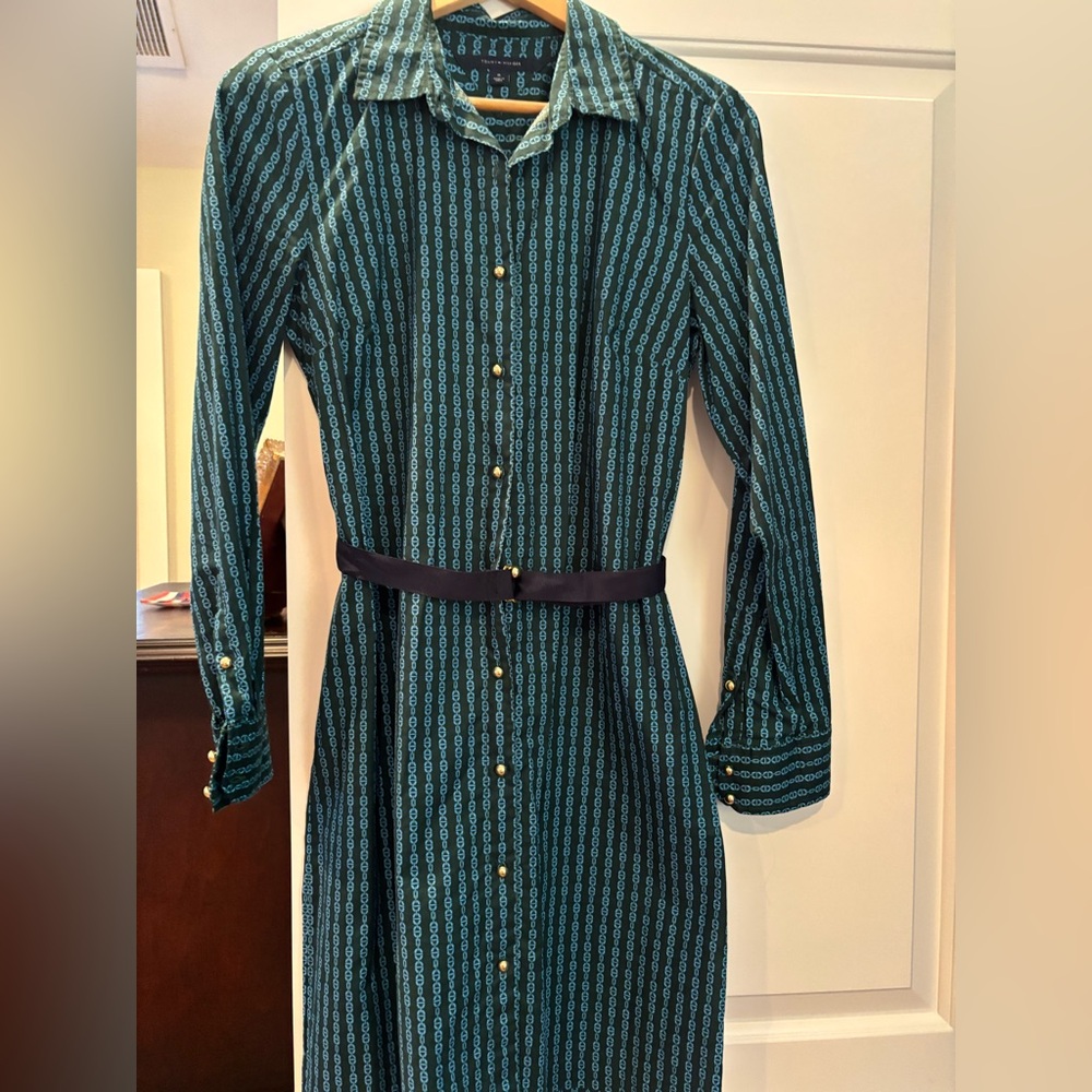Tommy Hilfiger Teal and Navy Striped Dress